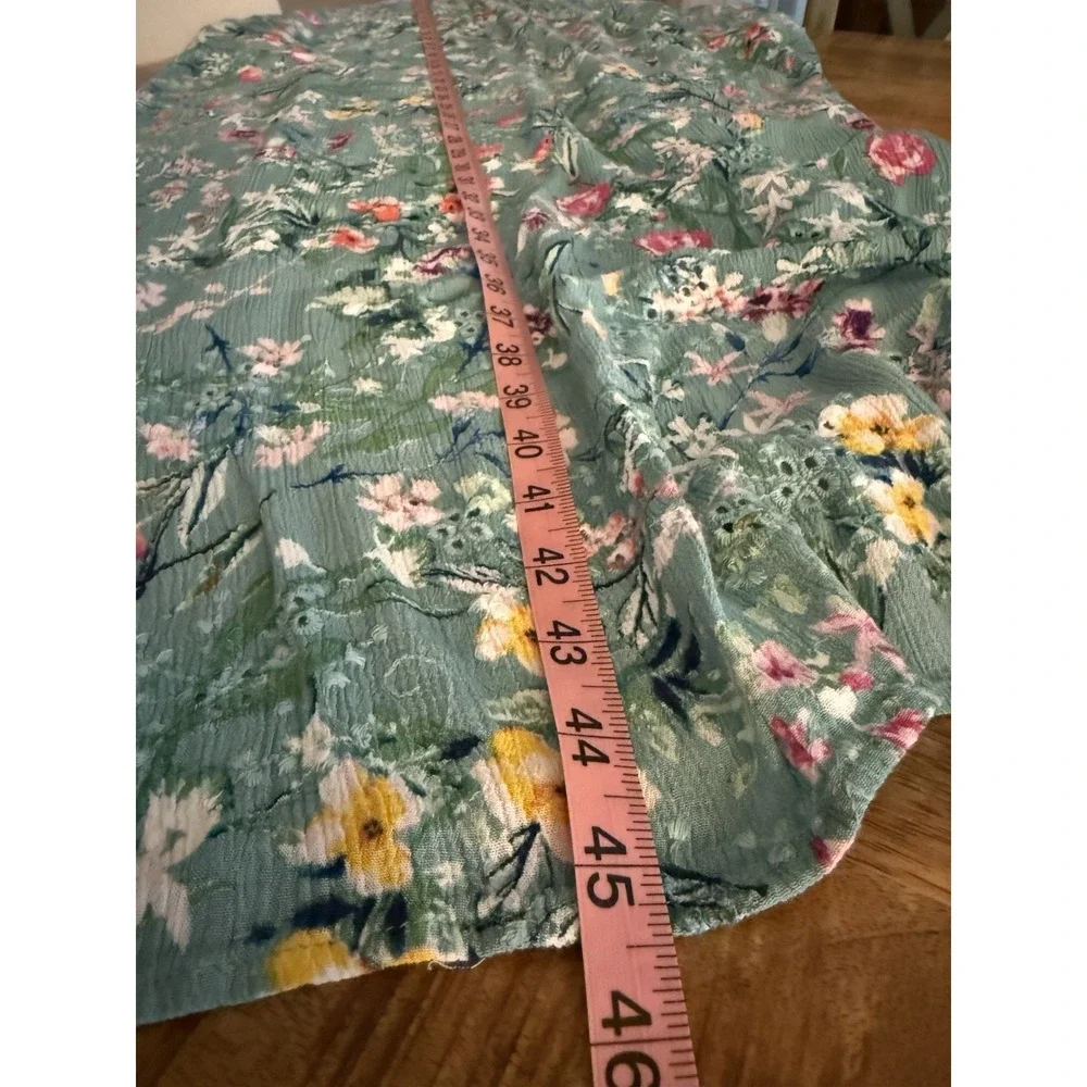 LoveStitch Floral Maxi Dress Womens S/M Boho Sleeveless‎ Green Rayon Pockets_8